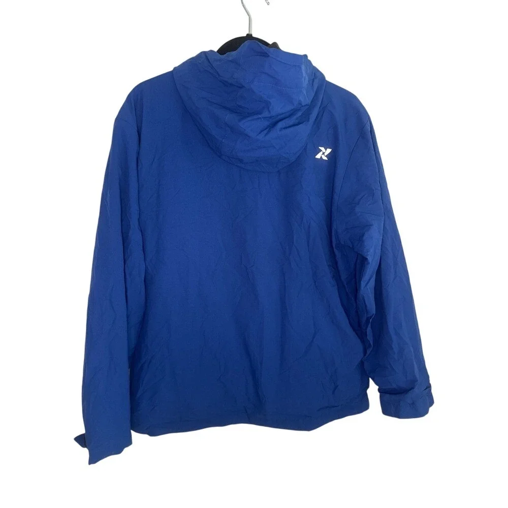 Tultex Outdoor Jacket MensBlue‎ Hooded Lightweight Rain WindbreakerSize L